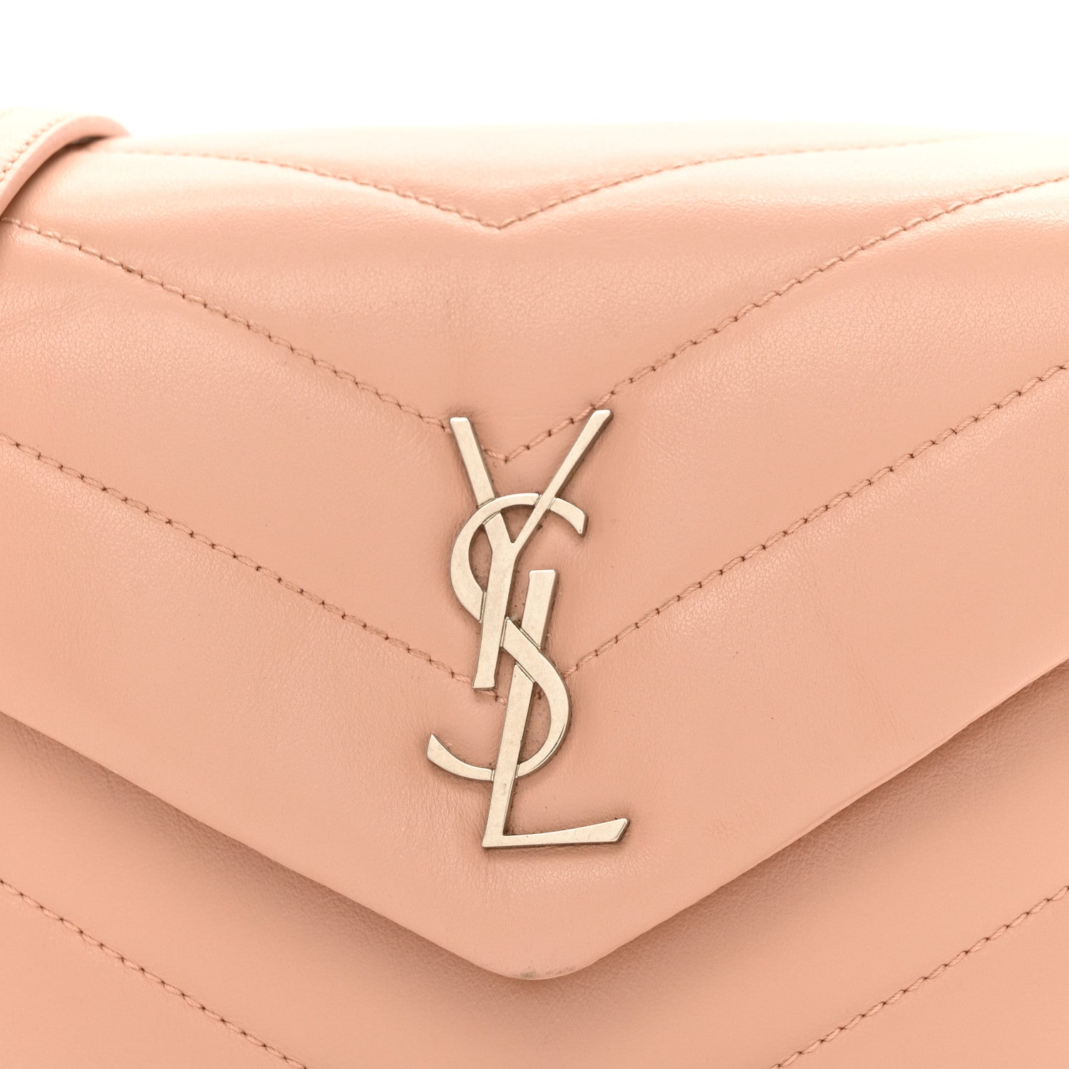 Saint Laurent Calfskin Y Quilted Monogram Toy Loulou Crossbody Bag Tender Pink 9 of 11