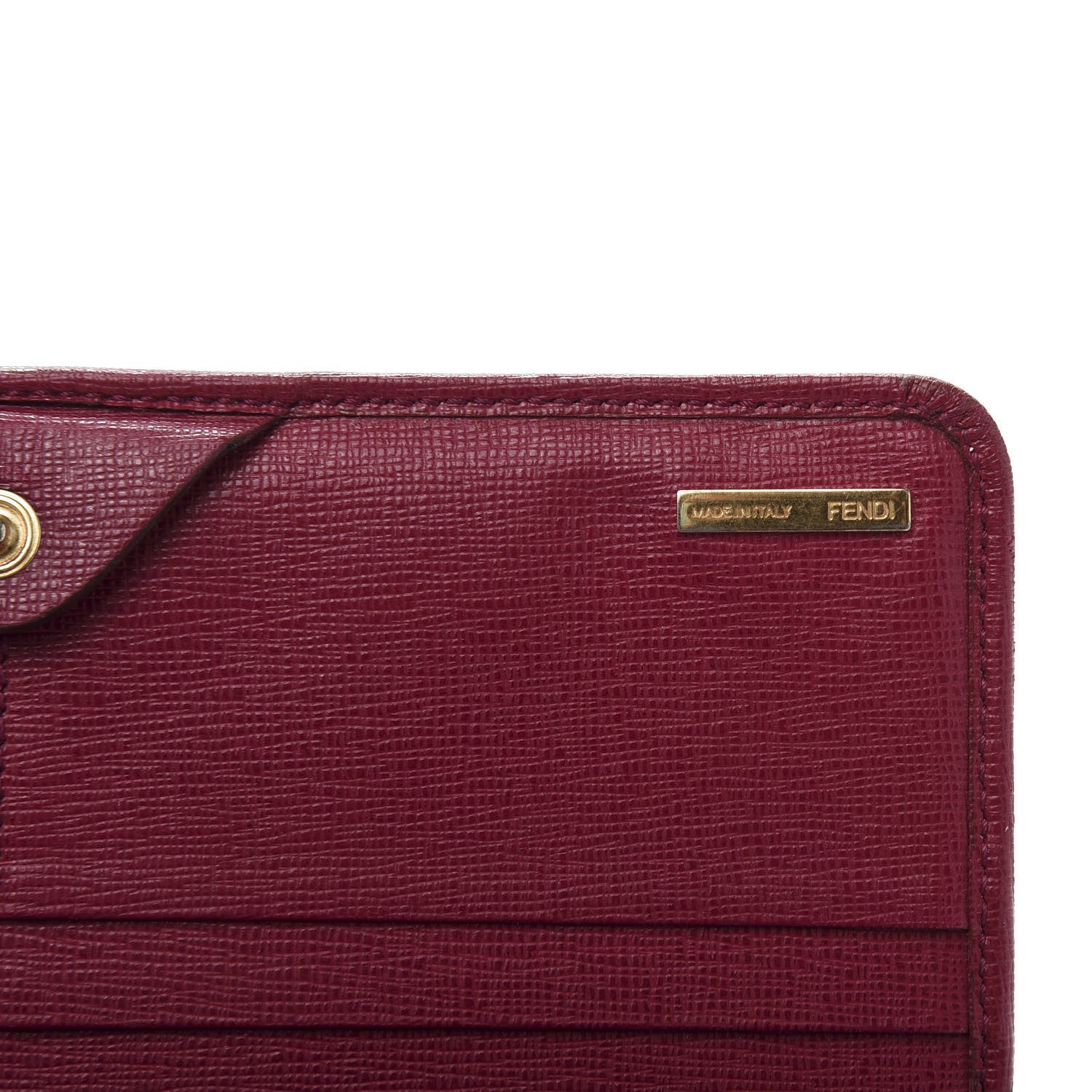 Fendi Vitello Elite Continental Wallet Rosso Scuro Ciliegia 7 of 11