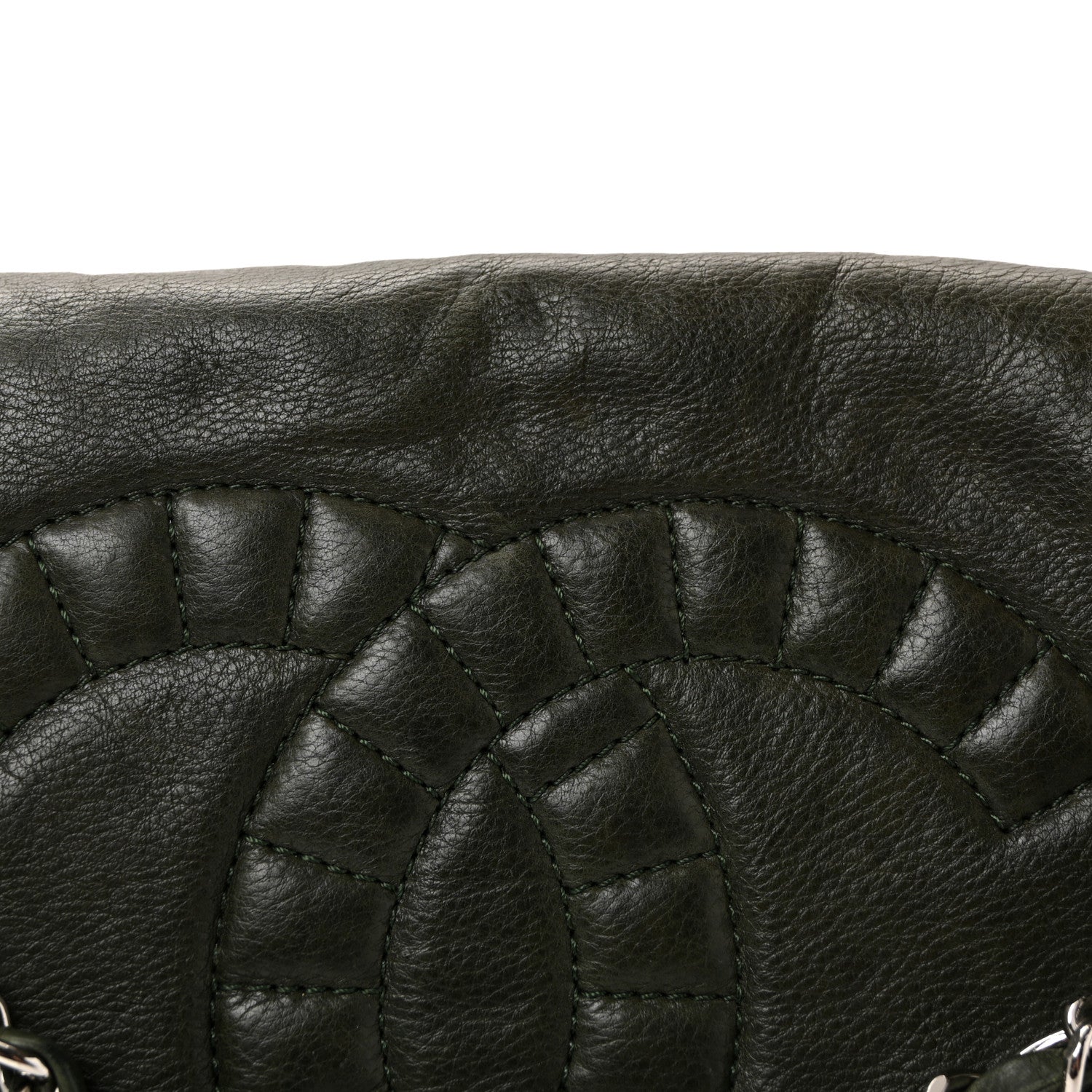 Chanel Calfskin Medium On the Bund Flap Dark Khaki 8 of 10