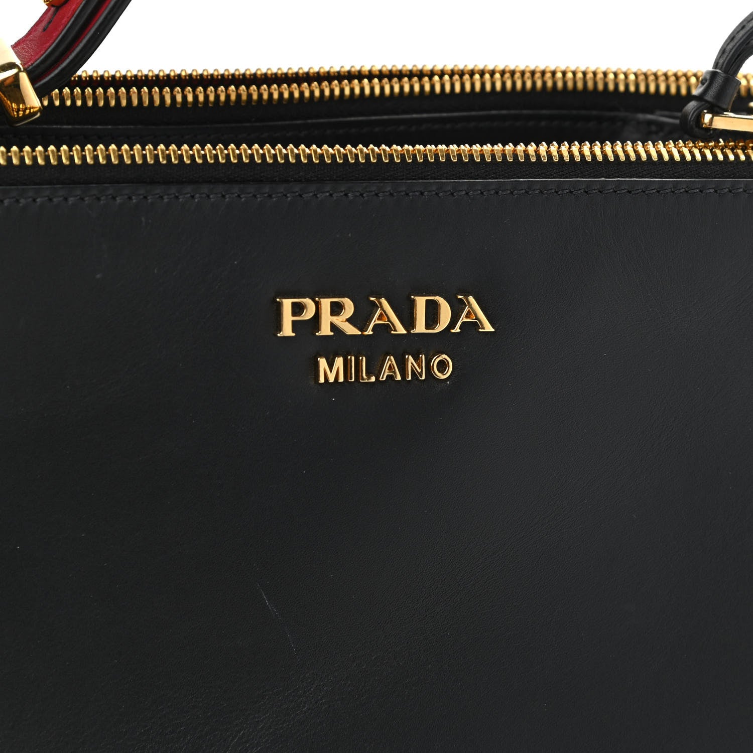 Prada New Calfskin Small Deux Shoulder Bag Black 9 of 11