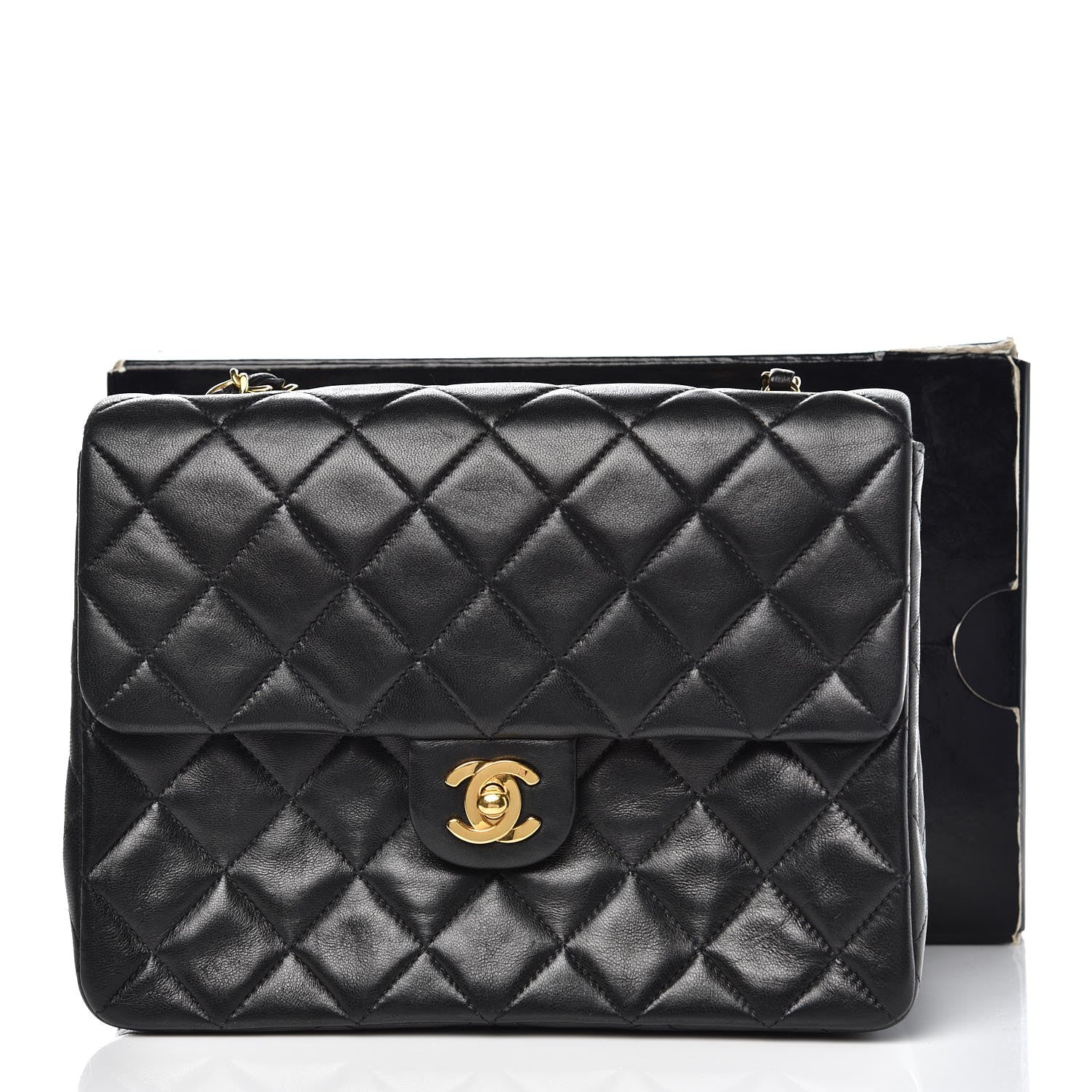Chanel Lambskin Quilted Mini Square Flap Black 14 of 14