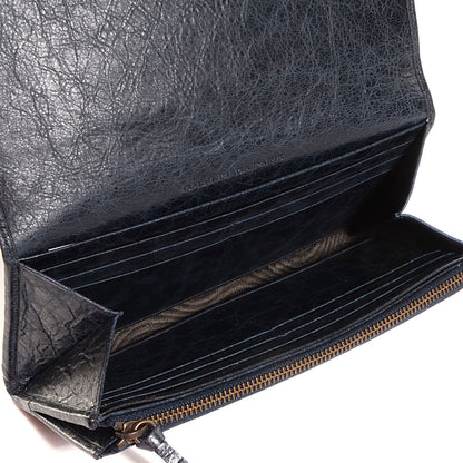 Balenciaga Agneau Classic Hardware Money Wallet Dark Night 5 of 11