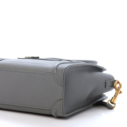 Celine Baby Drummed Calfskin Nano Luggage Kohl 7 of 10
