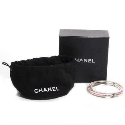 Chanel Translucent Resin Crystal CC Bracelet Pink Black 6 of 6