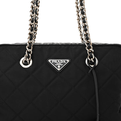 Prada Nylon Tessuto Impuntu Quilted Shoulder Bag Black 7 of 9