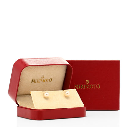 Mikimoto 18K Yellow Gold Akoya Pearl 7-7.5mm Stud Earrings 5 of 5