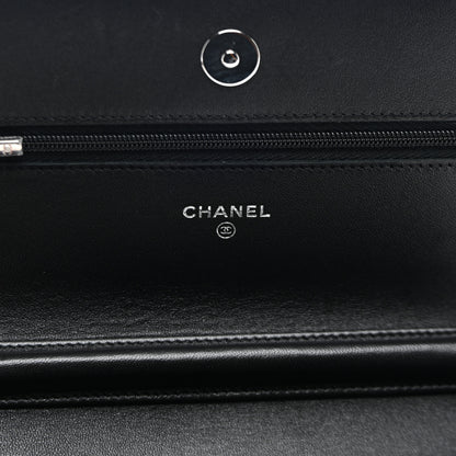 Chanel Lambskin Quilted Wallet On Chain WOC Black 6 of 13