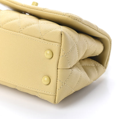 Chanel Caviar Quilted Incognito Extra Mini Coco Handle Flap Light Yellow 9 of 9