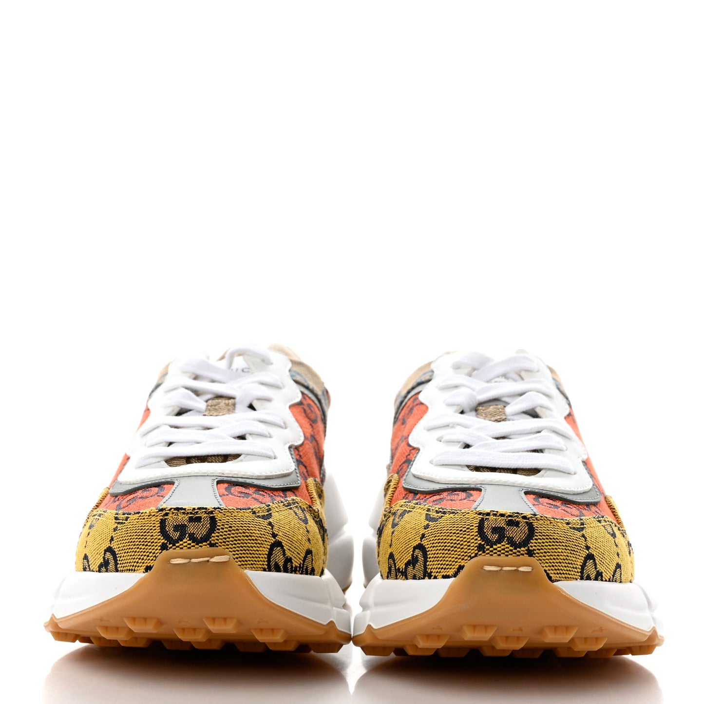 Monogram Multicolor Demetra Womens Rhyton Sneakers 36 Yellow Blue Great White Tabasco