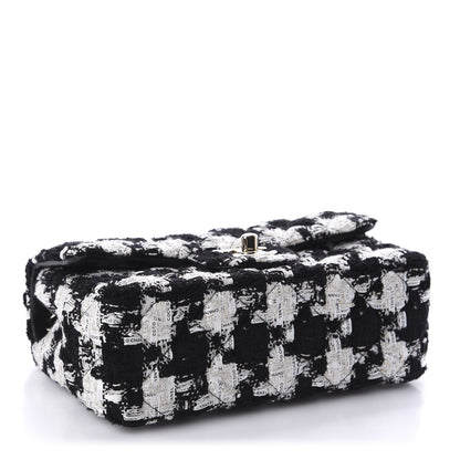Chanel Tweed Quilted Mini Rectangular Flap Black Ecru White 4 of 11