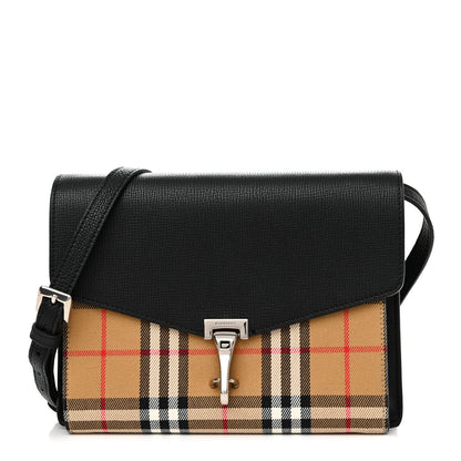Burberry Derby Calfskin Vintage Check Small Macken Crossbody Bag Black 1 of 10