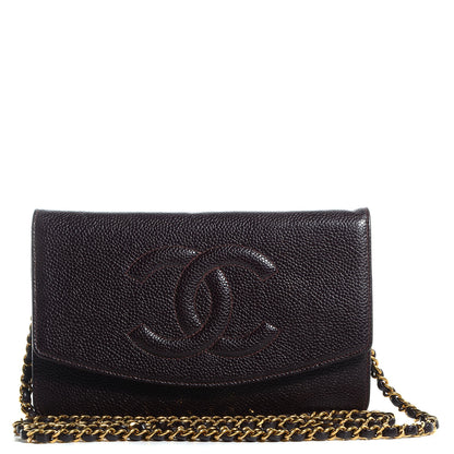 Chanel Caviar Timeless CC Wallet On Chain WOC Dark Brown 1 of 8