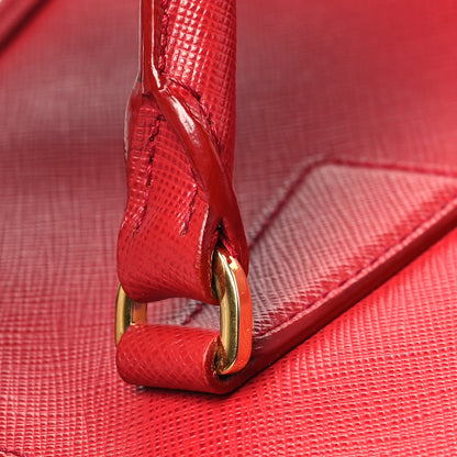 Prada Saffiano Small Galleria Double Zip Tote Fuoco 14 of 17