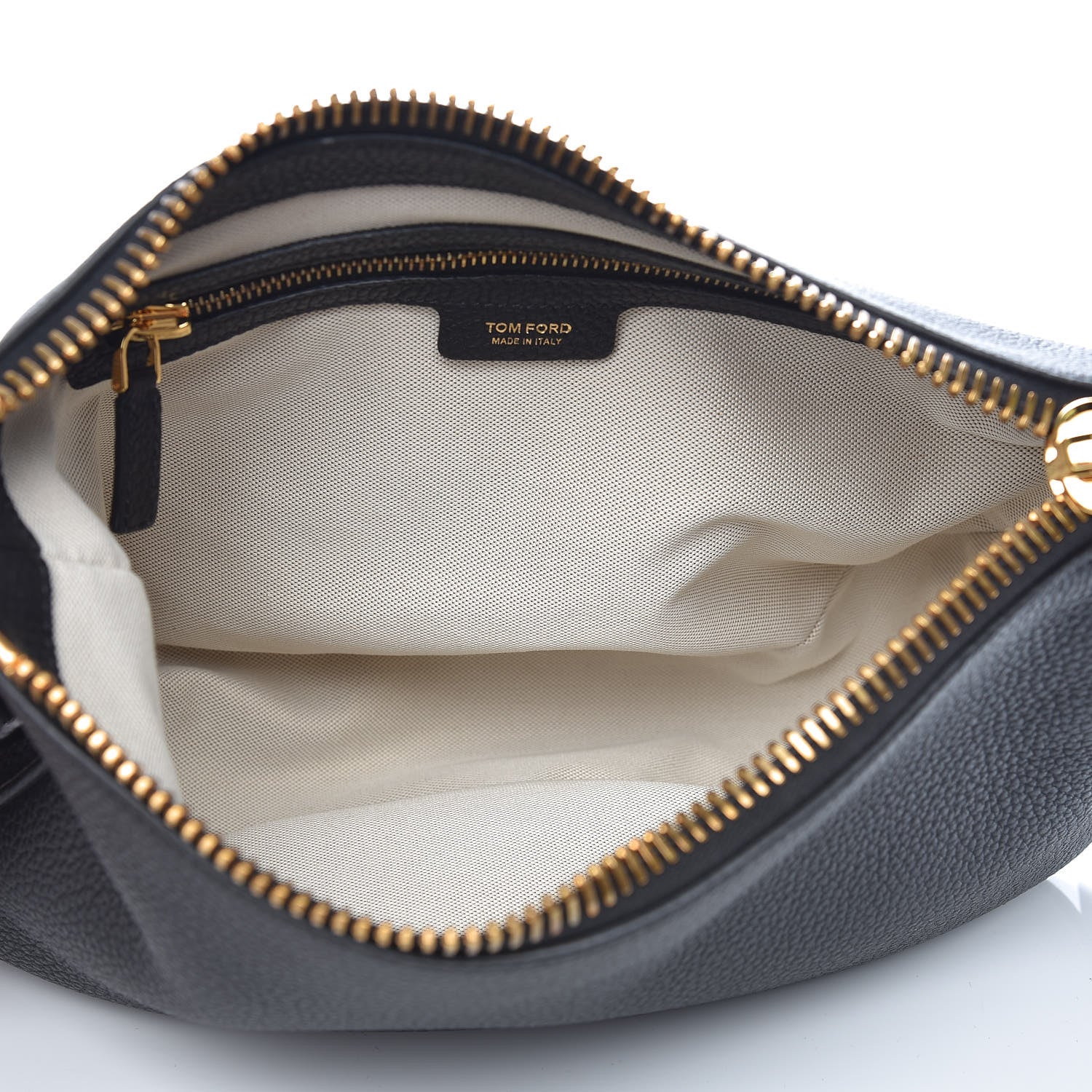 Tom Ford Pebbled Calfskin Medium Jennifer Simple Zip Black 5 of 9