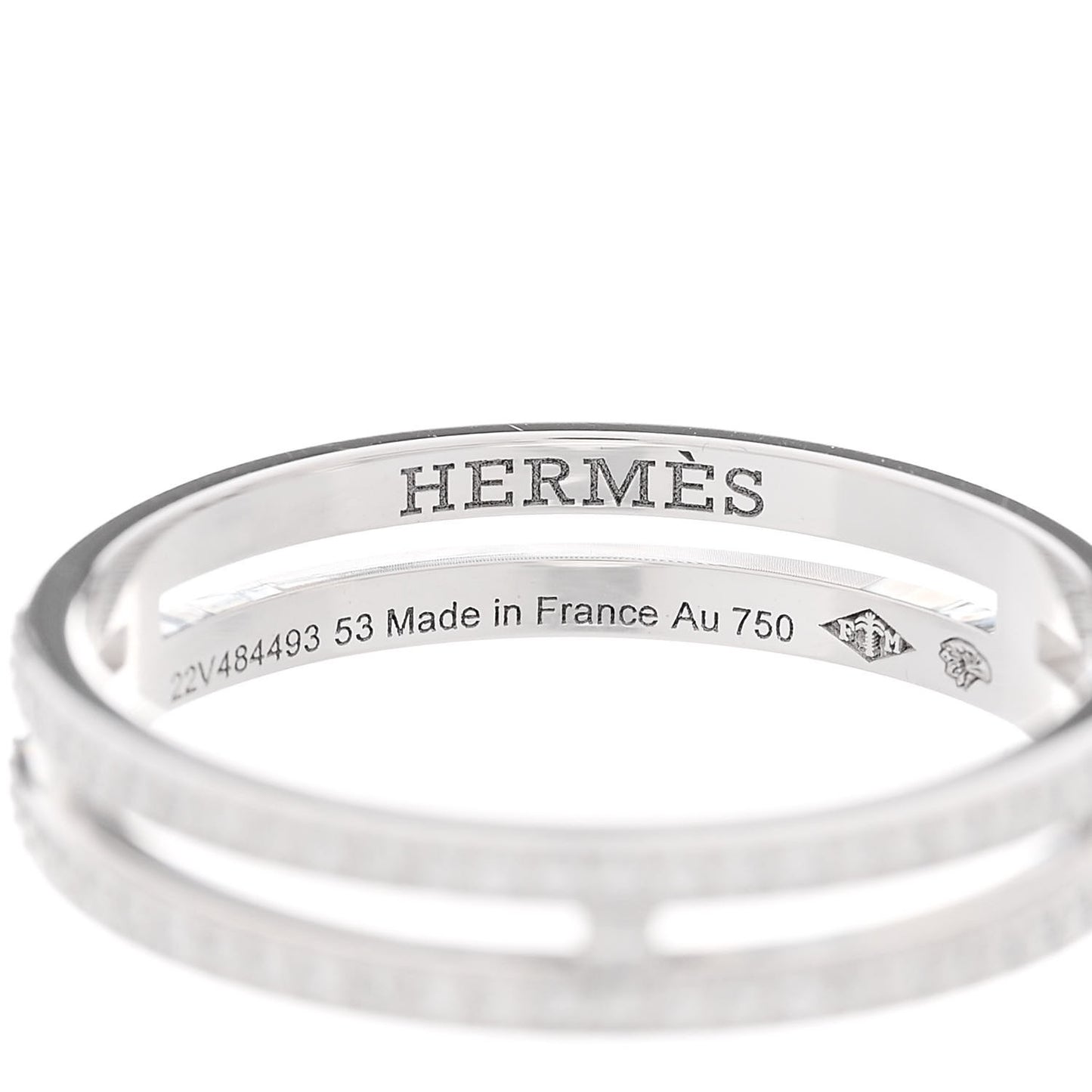18K White Gold Diamond Ariane Wedding Band Ring 53 6.5