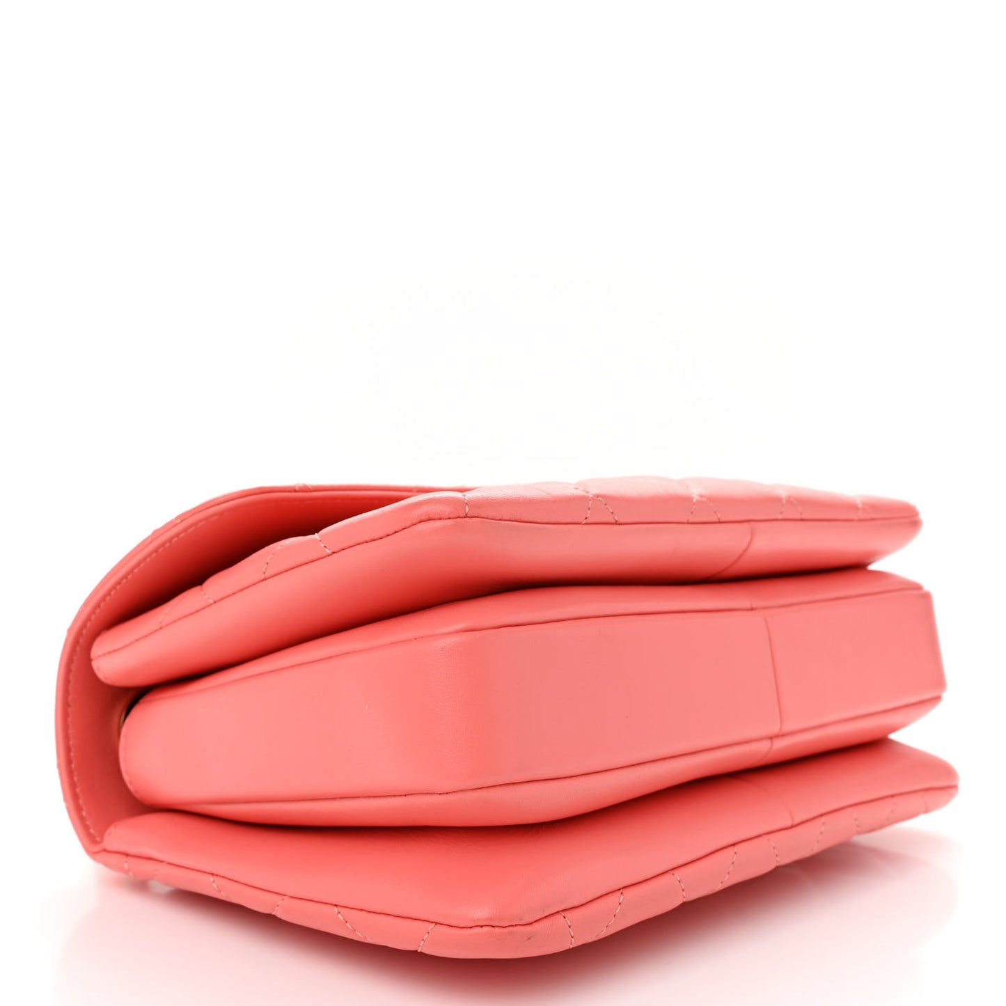 Lambskin Quilted Small Trendy Chain CC Flap Dual Handle Bag Coral