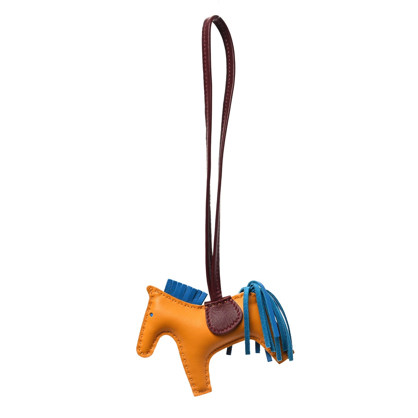 Milo Lambskin Grigri Rodeo Horse Bag Charm PM Jaune D'Or Bleu Zanzibar Rouge H