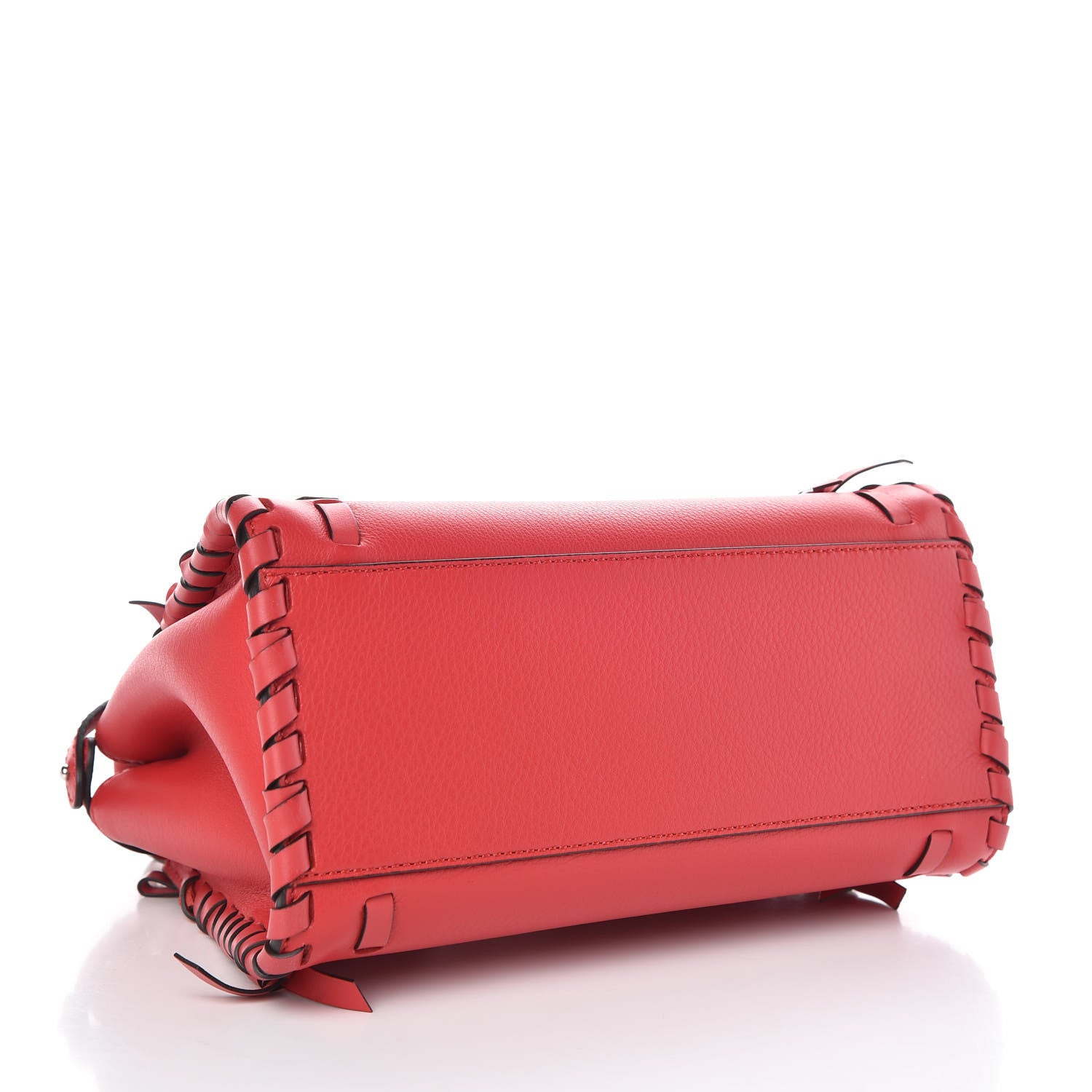 Fendi Vitello Seta Century Nappa Whipstitch Mini Peekaboo Iconic Satchel Fiamma 4 of 8