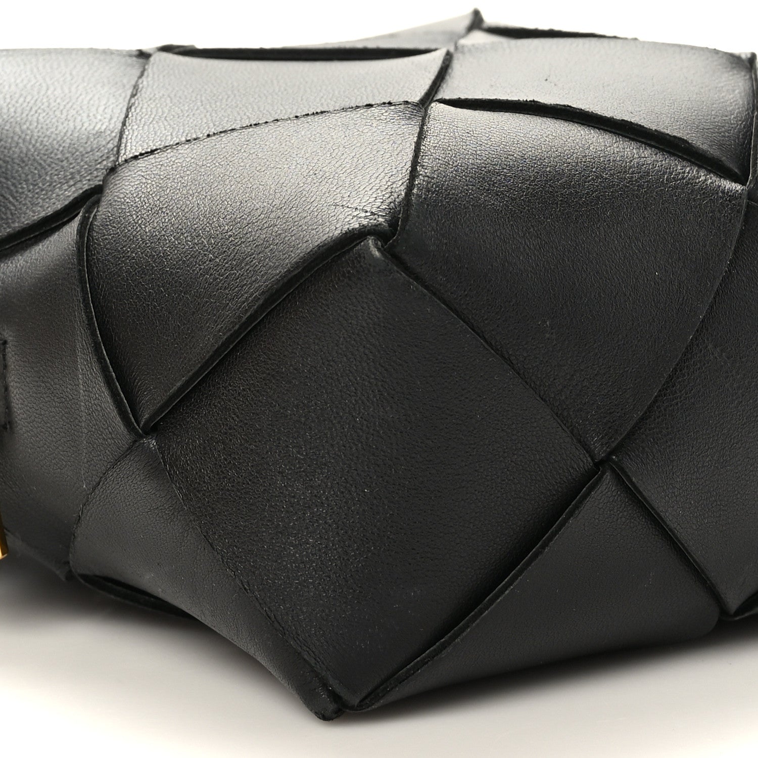 Bottega Veneta Lambskin Maxi Intrecciato Mini Cassette Camera Bag Black 7 of 8