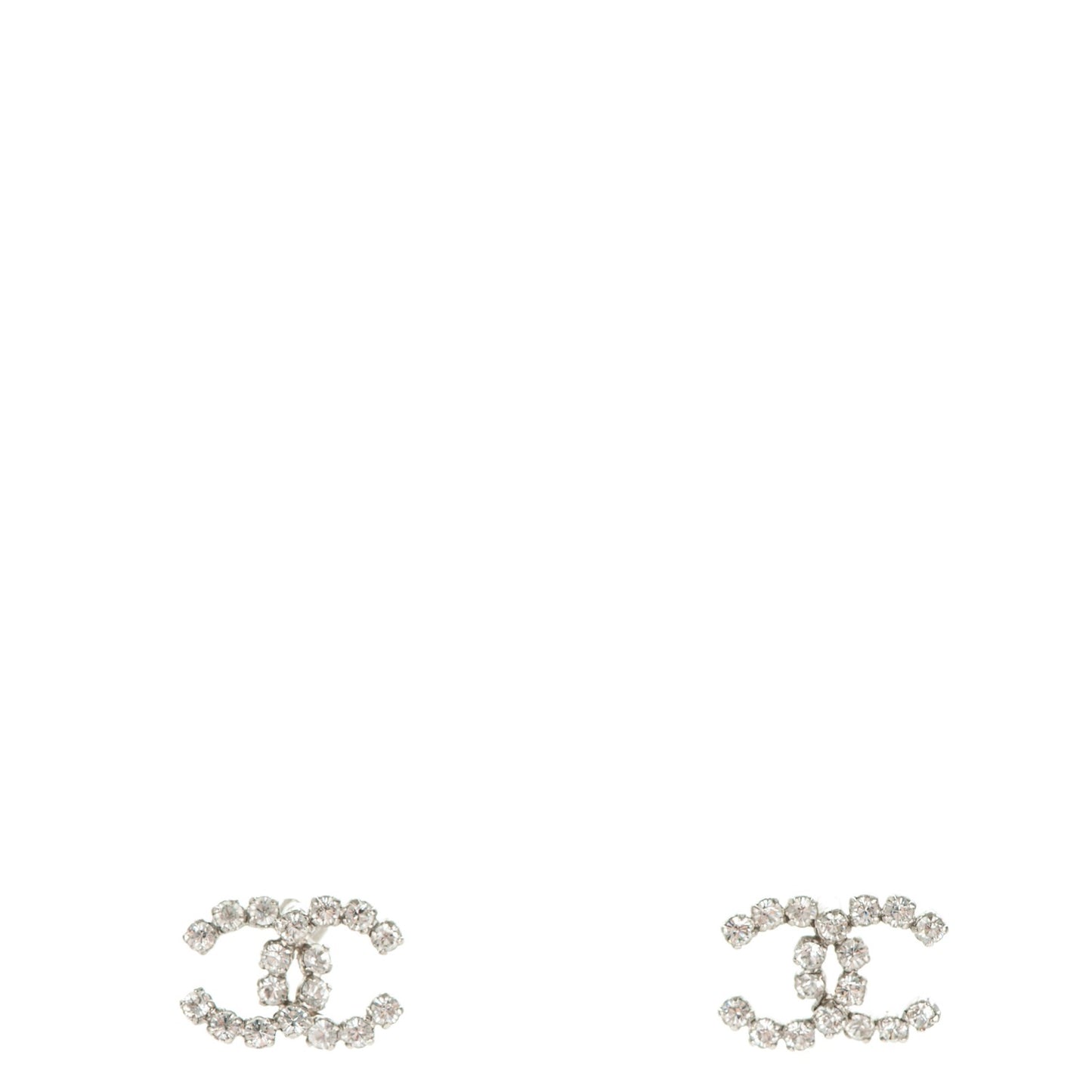 Crystal CC Earrings Silver