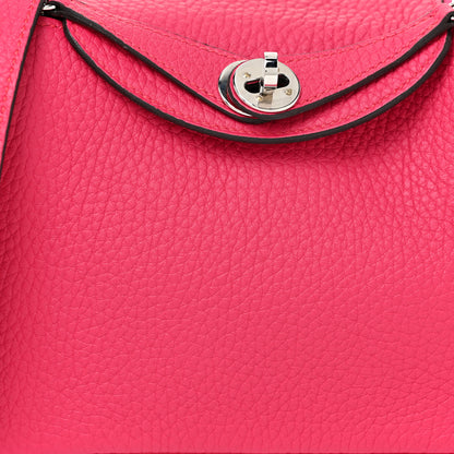 Hermes Taurillon Clemence Mini Lindy 20 Framboise 7 of 10
