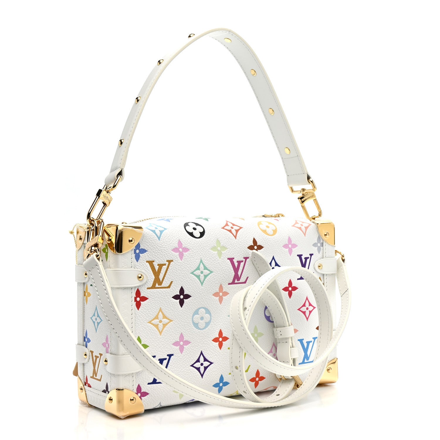 Louis Vuitton LV x TM Cowhide Monogram Multicolor Side Trunk MM White 3 of 10