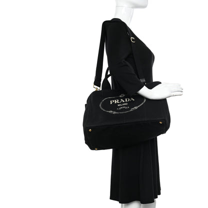 Prada Canapa Logo Tote Black 3 of 10