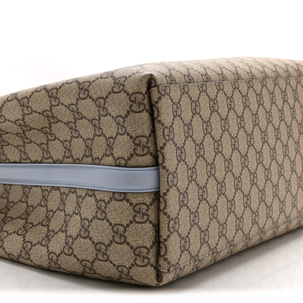 Gucci GG Supreme Monogram Emblem Large Tote Bag Beige Light Blue 9 of 10