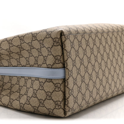 Gucci GG Supreme Monogram Emblem Large Tote Bag Beige Light Blue 9 of 10