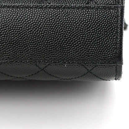 Saint Laurent Grain De Poudre Textured Mixed Matelasse Triquilt Small Monogram Monochrome Satchel Black 10 of 10