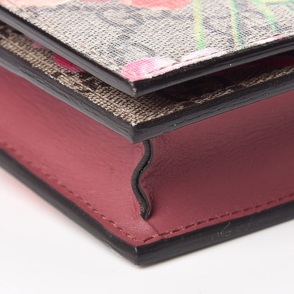 Gucci GG Supreme Monogram Blooms Chain Wallet Beige Multicolor Dry Rose 8 of 10