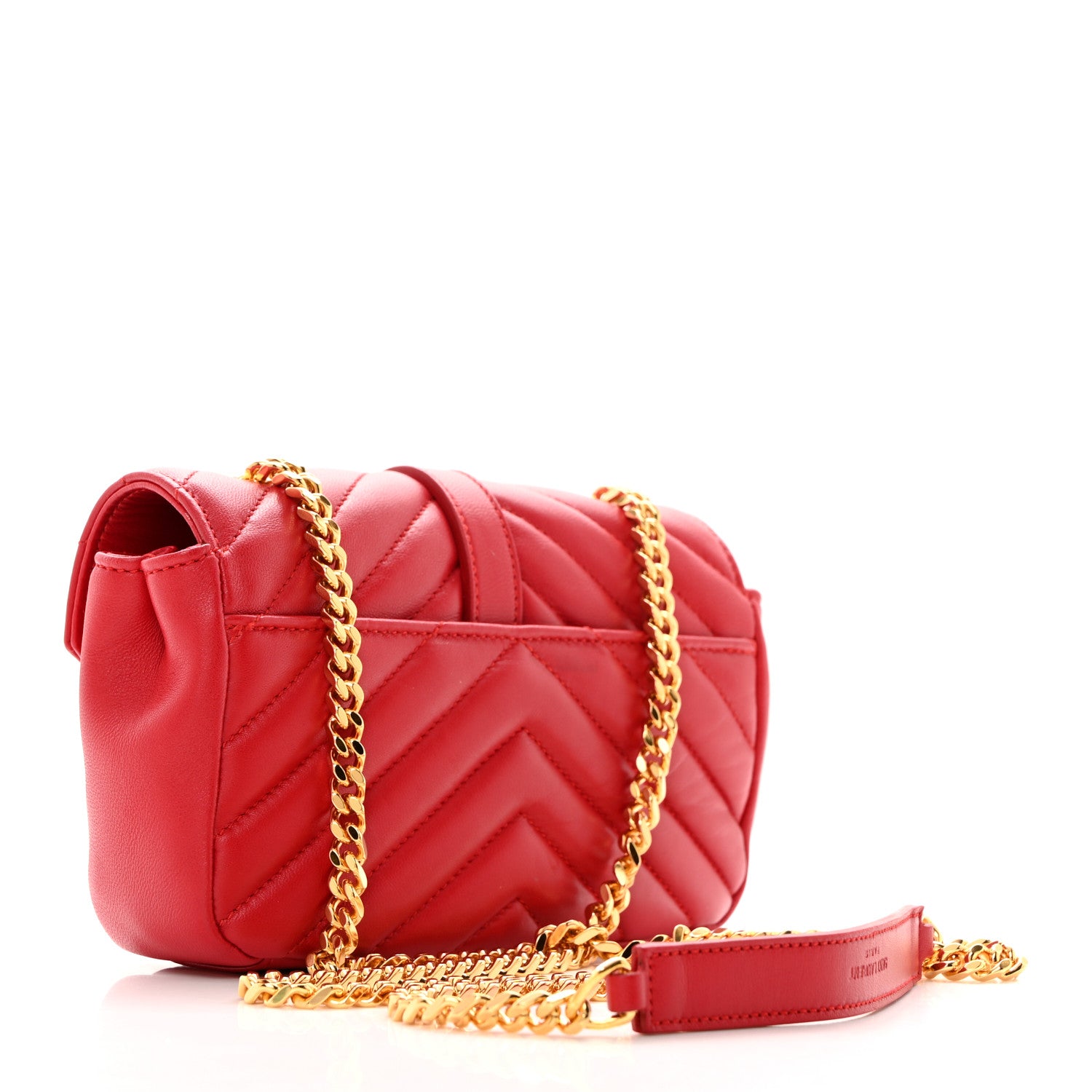 Saint Laurent Calfskin Matelasse Chevron Classic Monogram Baby Chain Bag New Red 2 of 11