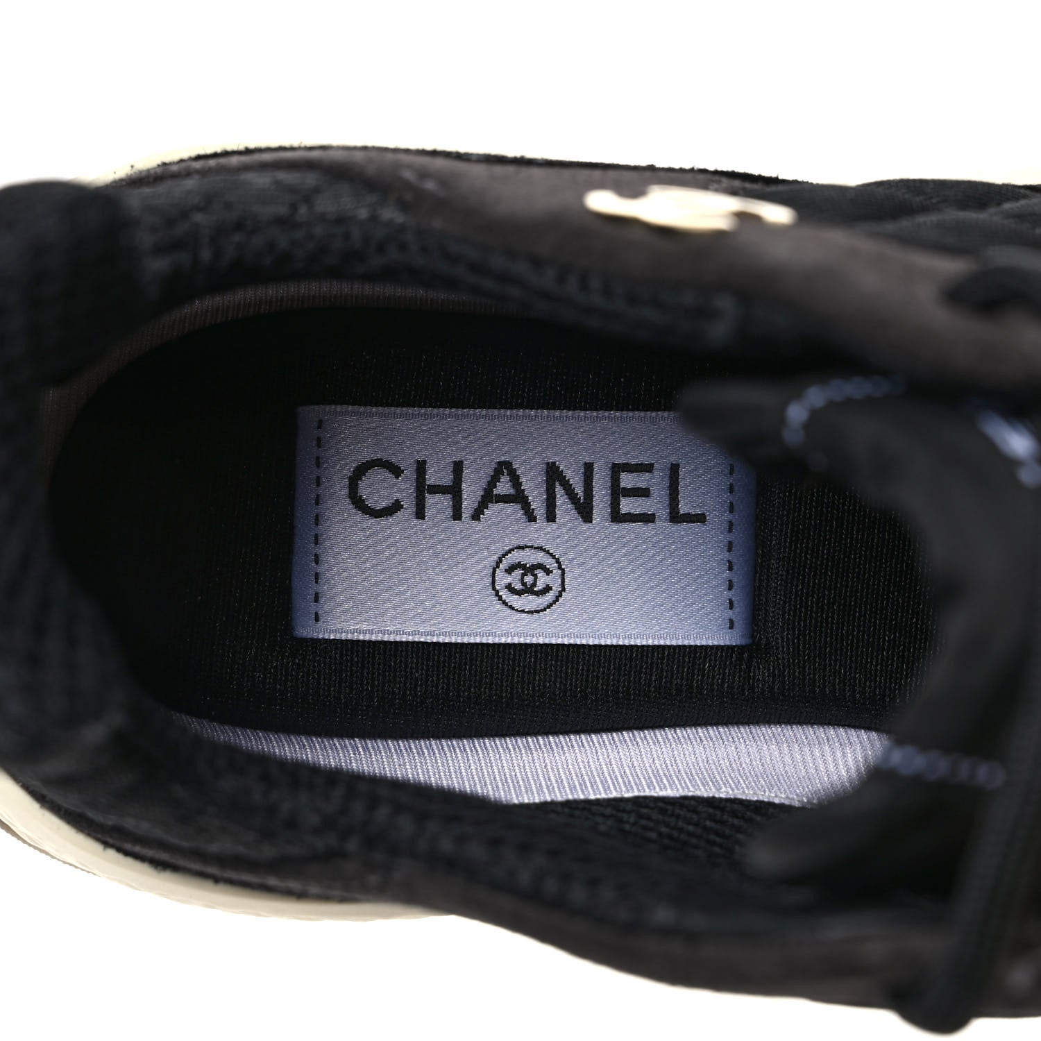 Chanel Mesh Suede Calfskin Quilted Sneakers 37 Black Dark Grey 7 of 9