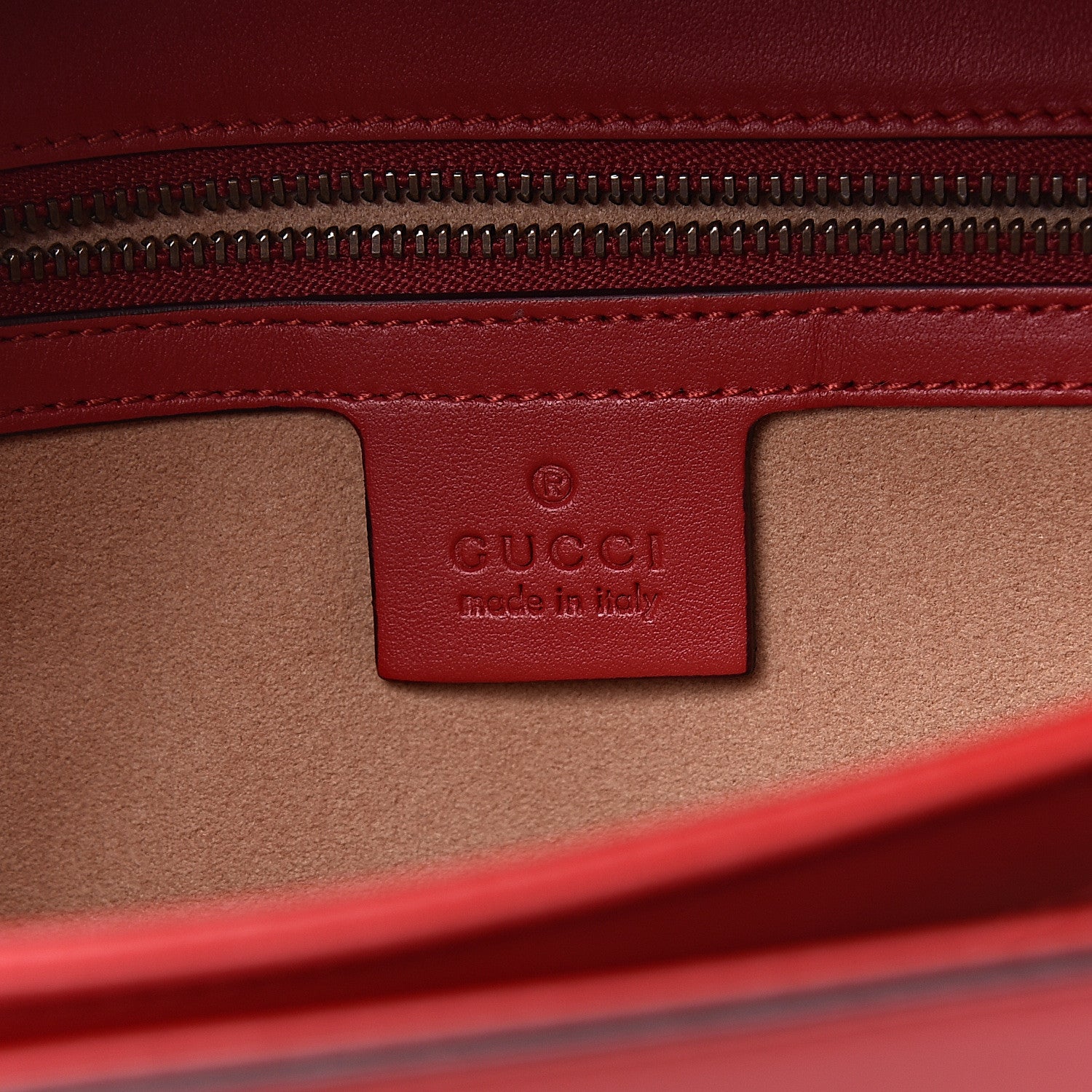 Gucci Calfskin Crystal Embellished Loved Shoulder Bag Red 6 of 11