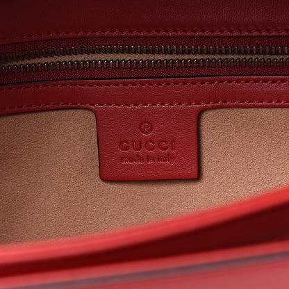 Gucci Calfskin Crystal Embellished Loved Shoulder Bag Red 6 of 11