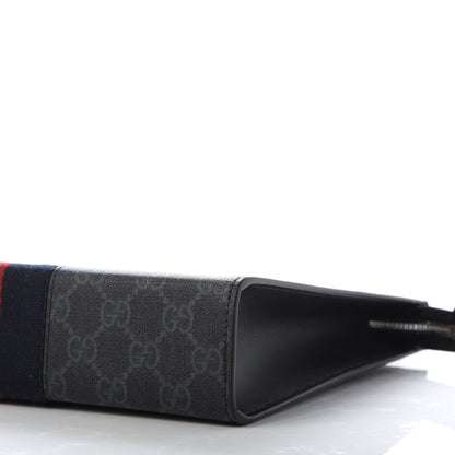 Gucci GG Supreme Monogram Selleria Calfskin Web New Web Cosmetic Case Black 7 of 9
