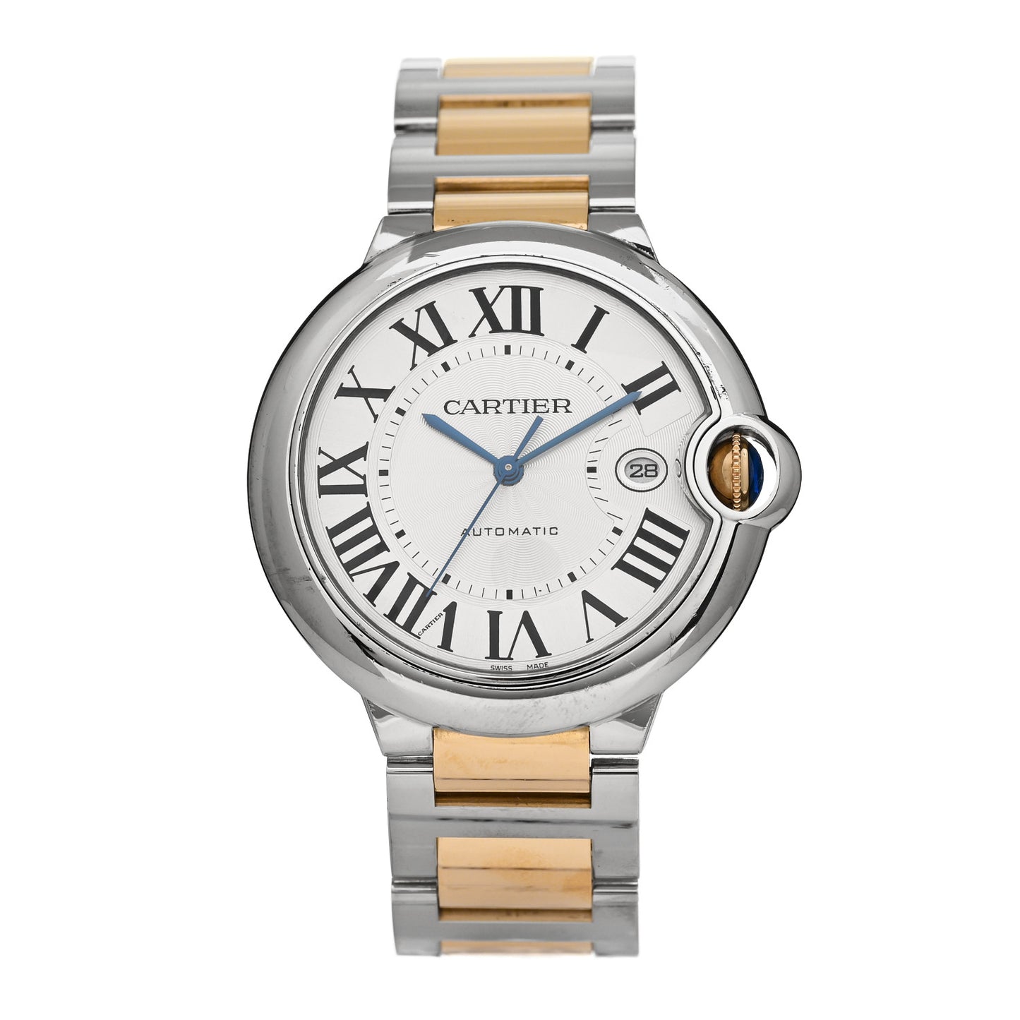 Stainless Steel 18K Yellow Gold 42mm Ballon Bleu De Cartier Automatic Watch
