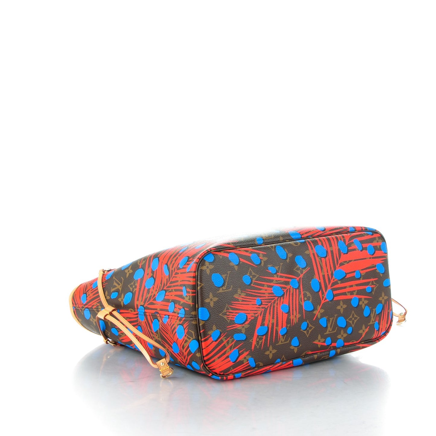 Monogram Jungle Dots Neo Neverfull MM Coquelicot Denim