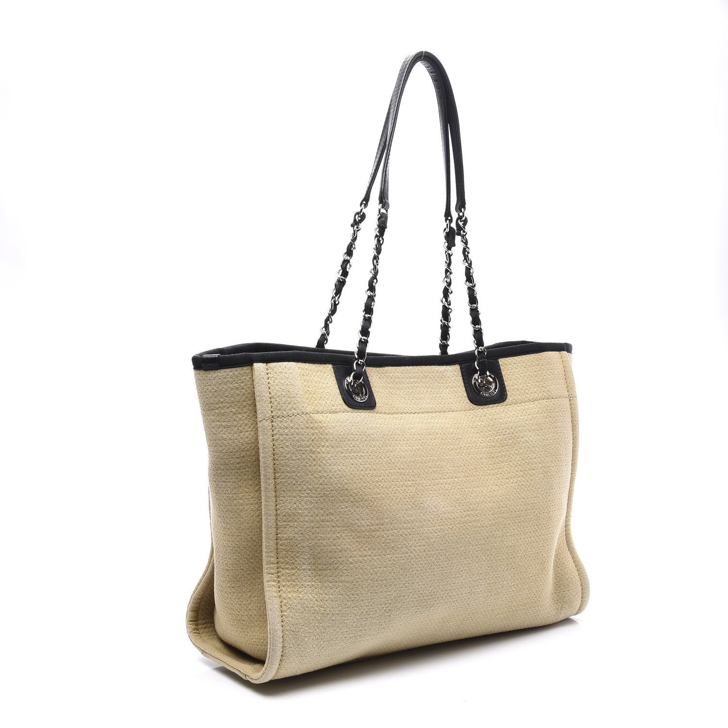 Canvas Small Deauville Tote Beige Black