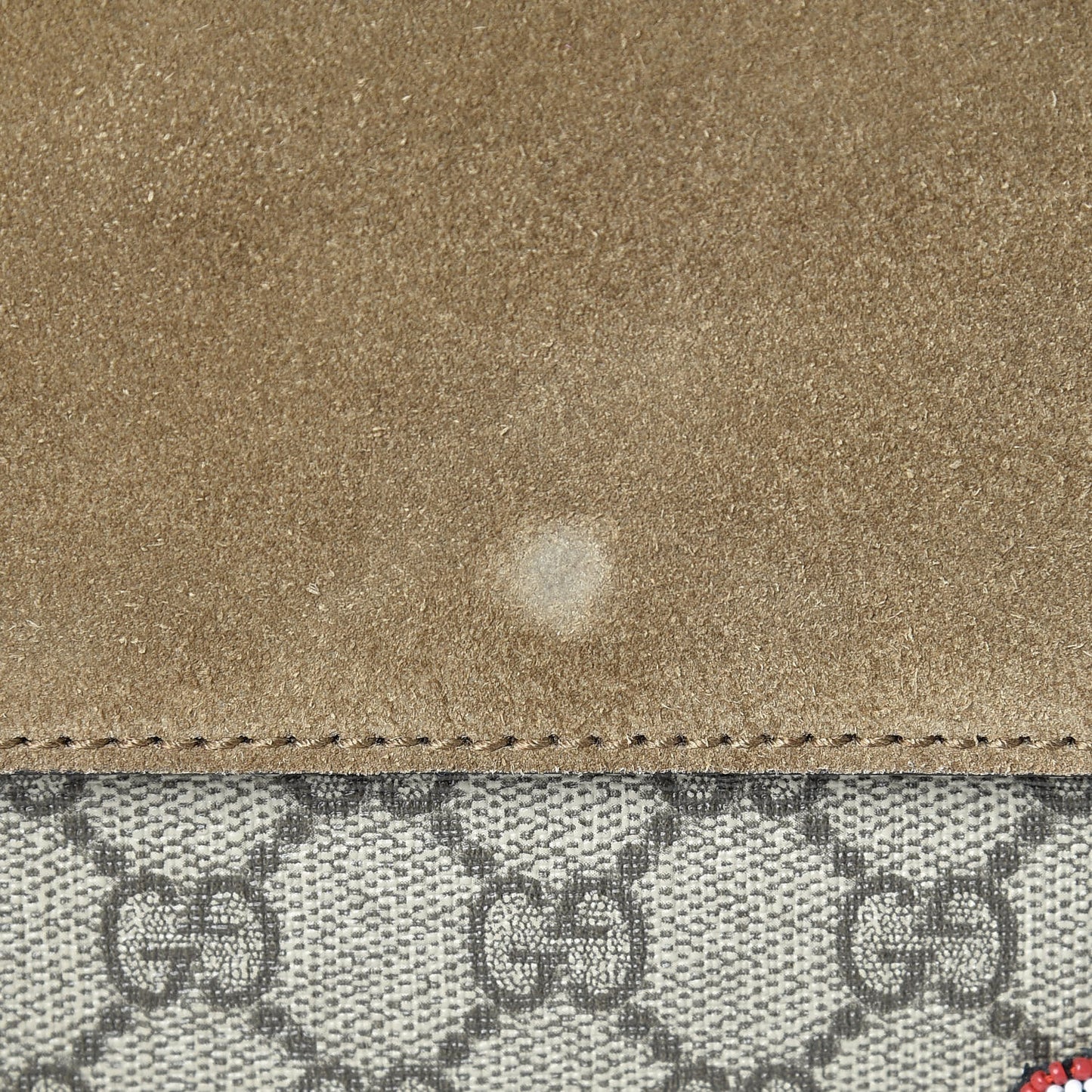 GG Supreme Monogram Beaded Small Dionysus Shoulder Bag Taupe