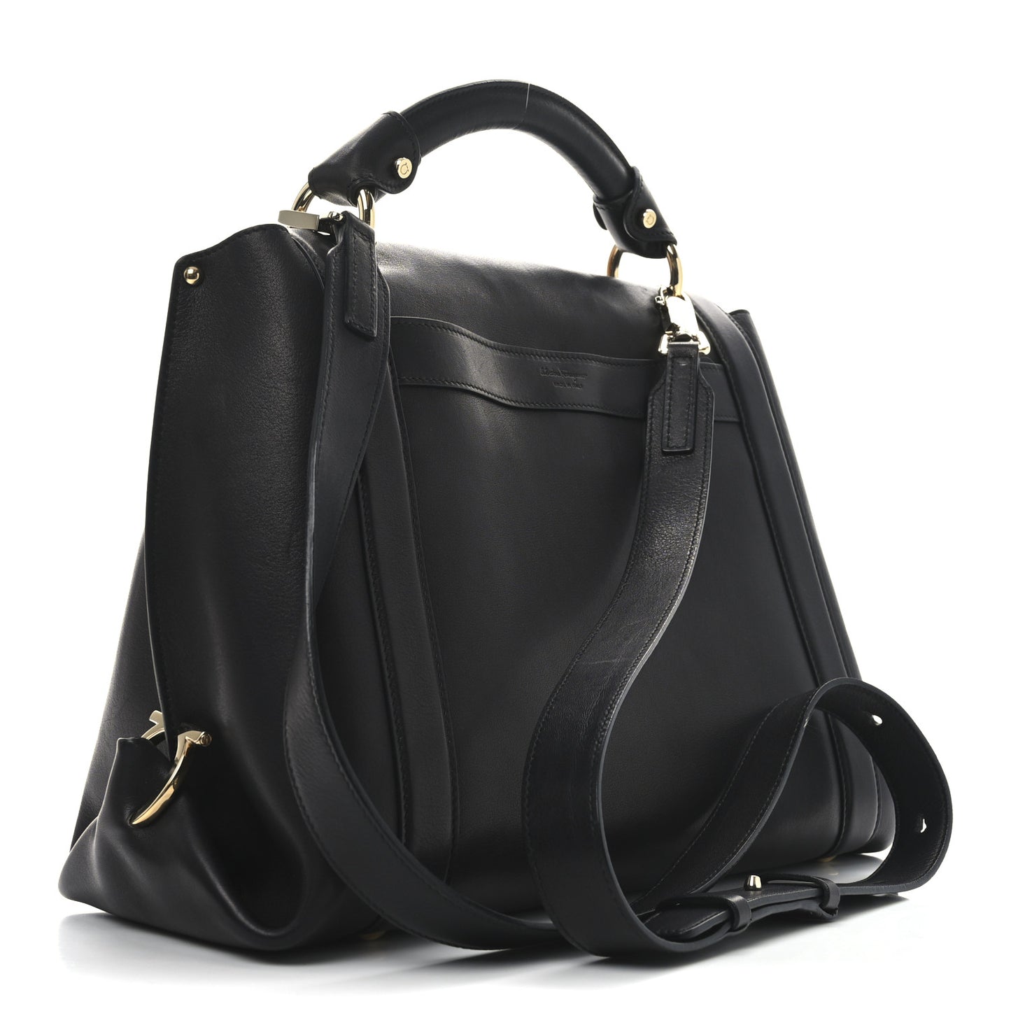 Calfskin Suzanna Gancini Satchel  Black
