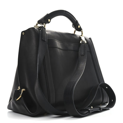 Salvatore Ferragamo Calfskin Suzanna Gancini Satchel  Black 3 of 9