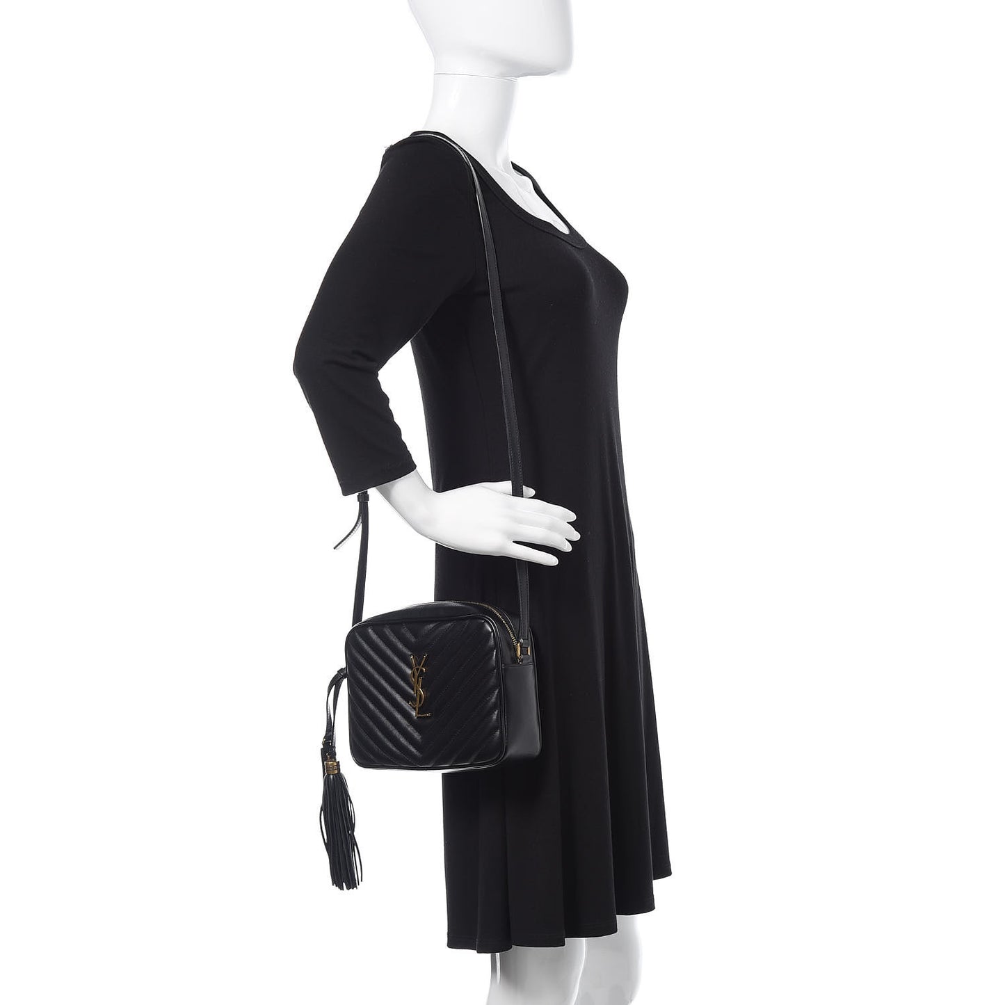 Calfskin Matelasse Monogram Lou Camera Bag Black