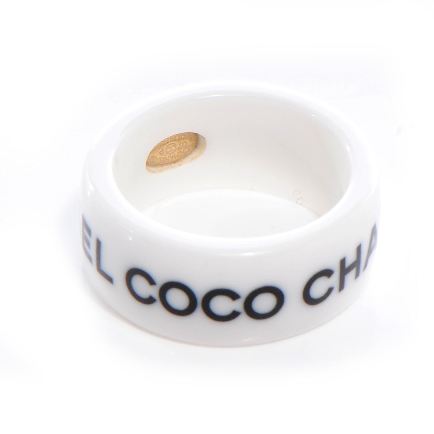 Resin Coco Ring 6.5 White Black