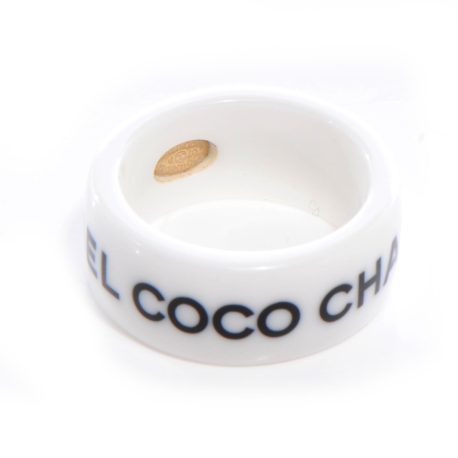 Chanel Resin Coco Ring 6.5 White Black 3 of 5