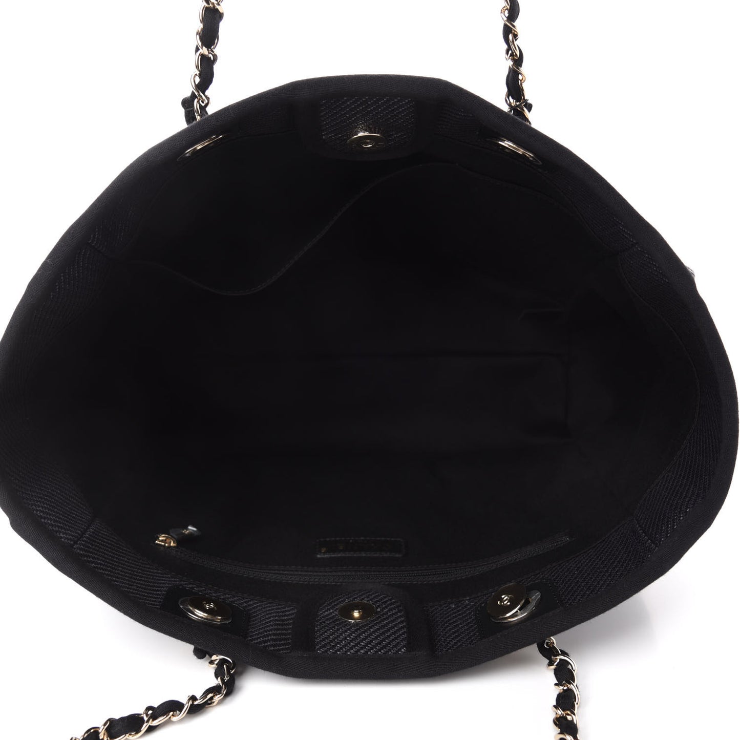 Mixed Fibers Calfskin Small Deauville Tote Black