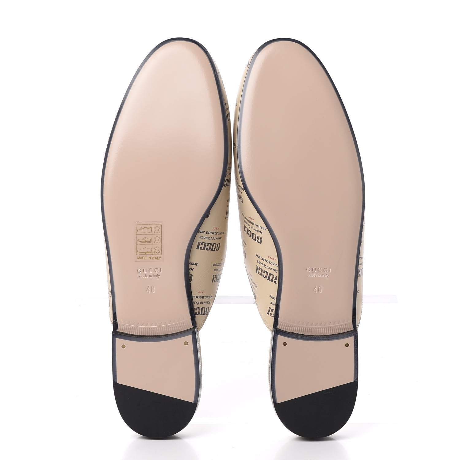 Gucci Calfskin Stamp Print Womens Princetown Slippers 40 Soy Black 6 of 11