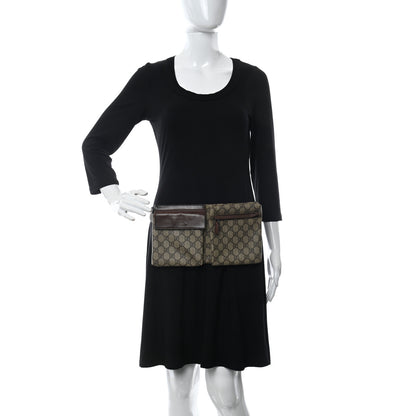 Gucci GG Supreme Double Pocket Belt Bag Ebony 2 of 12