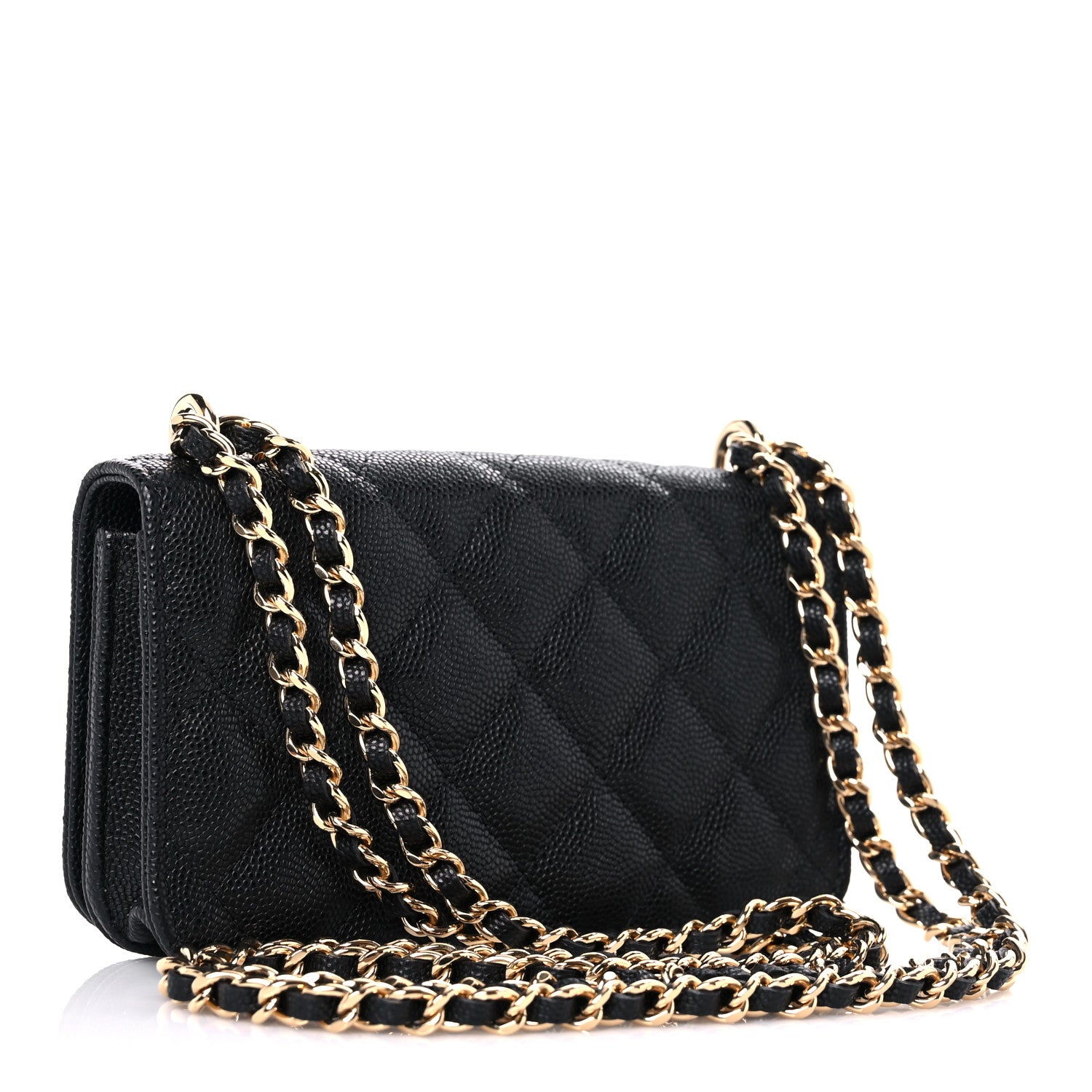 Chanel Caviar Quilted Pocket Twins Clutch With Chain Black 3 of 12