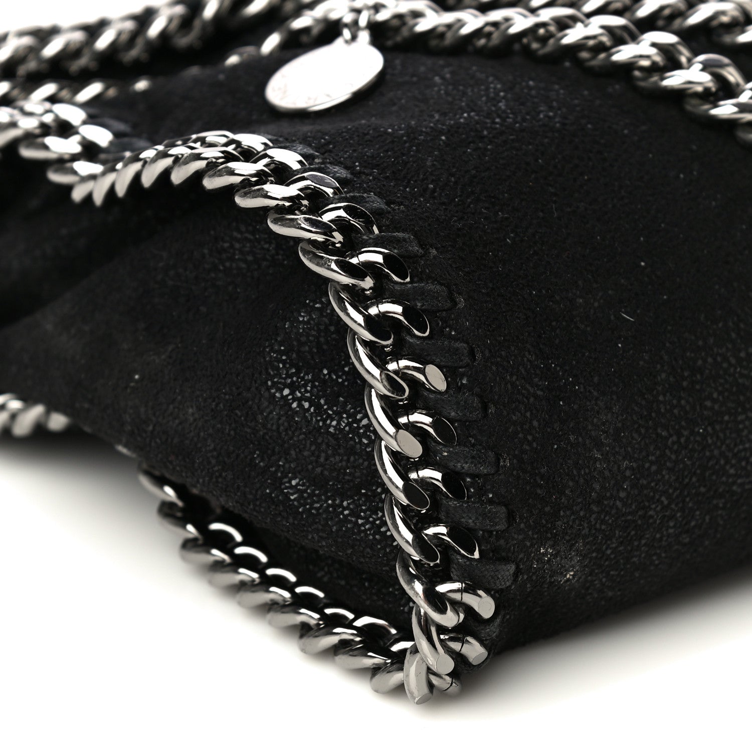 Stella McCartney Shaggy Deer Mini Falabella Fold Over Tote Black 5 of 11